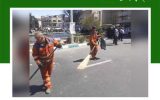 نظافت مسیر راهپیمایی روز قدس با فعالیت پاکبانان منطقه ۱۶
