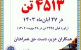 رکورد روزانه فروش و حمل محصول شکسته شد