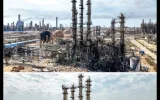 عمق خسارت در پتروشیمی امیرکبیر؛ روایت تکان‌دهنده تصاویر از قبل و بعد از حمله