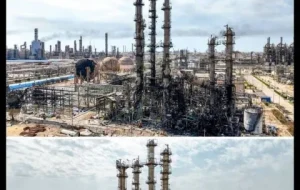عمق خسارت در پتروشیمی امیرکبیر؛ روایت تکان‌دهنده تصاویر از قبل و بعد از حمله